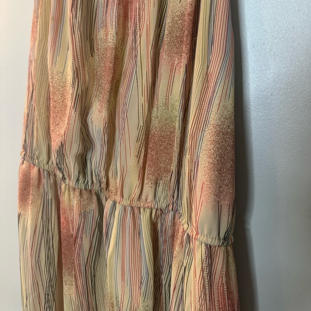 Light brown multi color speghetti strap maxi dress - Picture 2 of 3